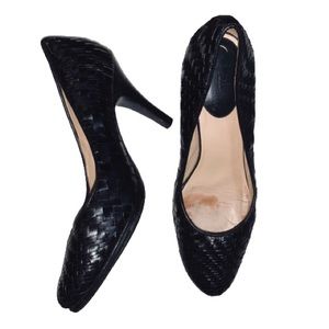 Cole Haan Black Lattice Leather Heels Size 8.5
